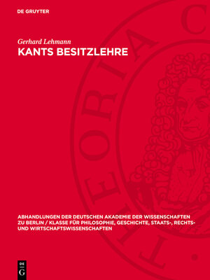 cover image of Kants Besitzlehre
